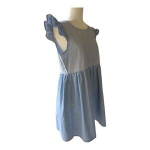 Belinda Chambray Ruffle Sleeve Dress Size Large‎